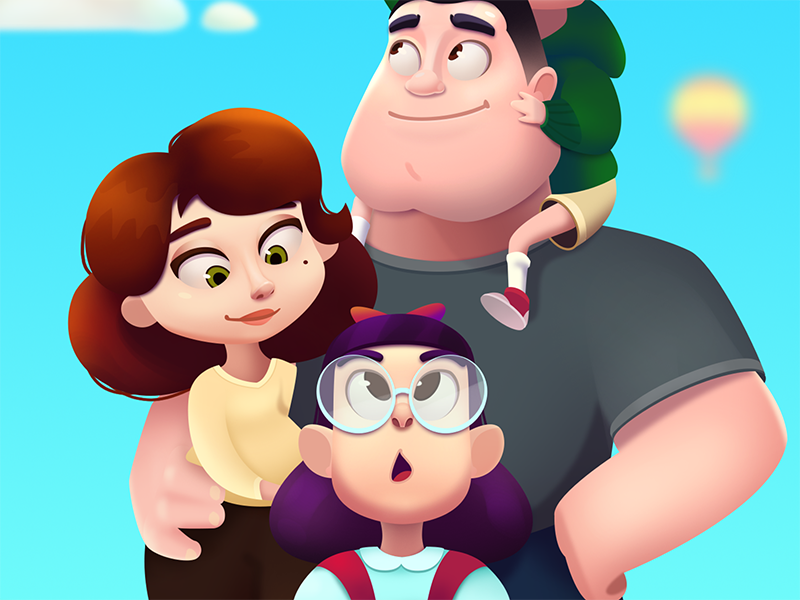 LingoLand Family casual game casual mobile app game game art game app glasses illustration mother father girl mom dad character family