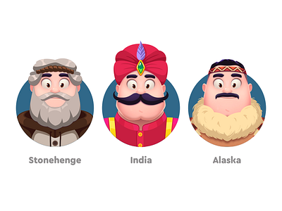 WordsApp Characters 2d 2d art app avatar beard cartoon casual character design druid game illustration indian male man match3 mobile moustache smile wizard