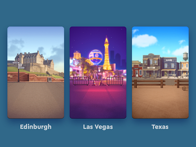 WordsApp Locations 2d 2d art app app design background casual casual game cg city design edinburgh game illustration las vegas location match3 mobile night texas tilt shift