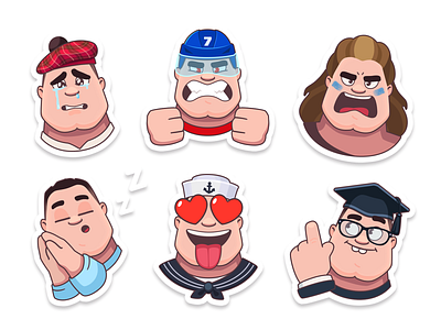 WordsApp Stickers angry avatar casual character clever crying game graduate heart hearted eyes icon illustration sailor scream shout sleeping smart smile snoring sticker