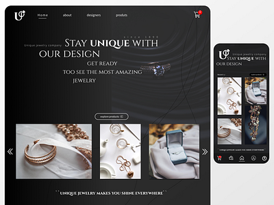 Unique jewelry company concept app branding design jewelry onlineshops responsive shopping ui uiux ux website