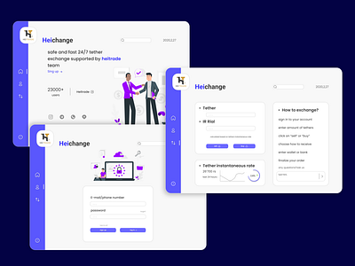 HEIchange tether/rial exchange website design ui uiux ux