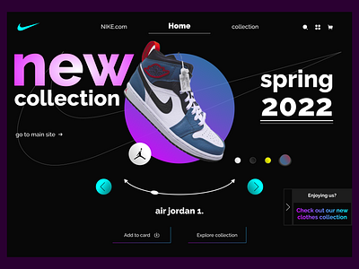 Shoes collection landing page app branding design nike onlineshop shoes shopping ui uidesign uiux userexperience userinterface ux uxdesign