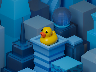 Big city duck 3d design graphic design illustration