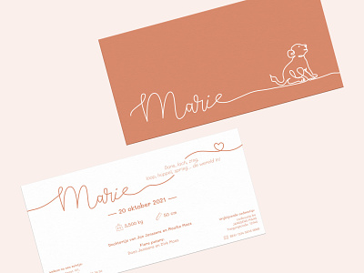 Marie — Birth card birth card design graphic design illustration print design sticker typography
