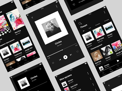 IOS Music Player App Design app app design black branding dark theme design interface ios music music player play player ui ui design ux