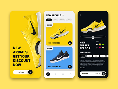 Trainers Shop App – Main Screens Design