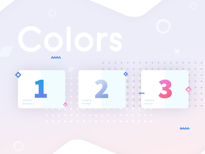 Colors - Telegram Messenger App for IOS. Redesign light pink presentation guideline cards ui blocks web gradient shapes numbers dots messenger telegram redesign composition typography color scheme color palette pallete colors