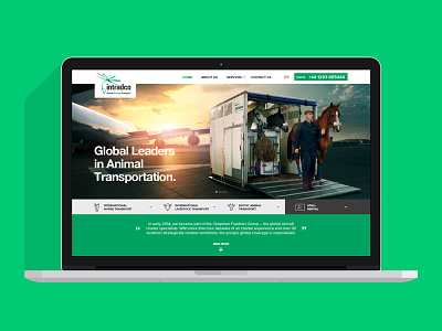 Intradco Global Animal Transport animal clean design homepage horse interface landing page ui web website