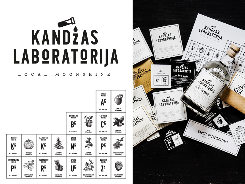 Kandžas Laboratorija / Monnshine Lab. design print chemistry laboratory paper moonshine brandidentity logo branding