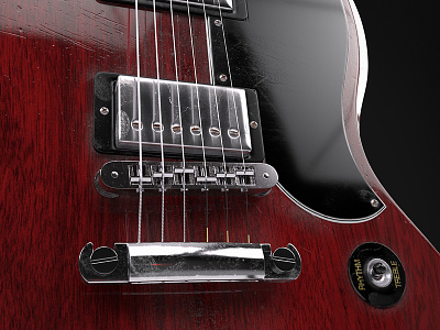 Gibson SG 3d gibson guitar hard rock maya model music render rendering renderman rock usa