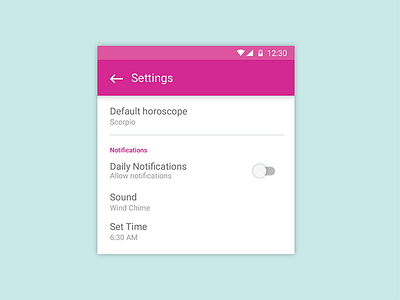 Material Design Settings