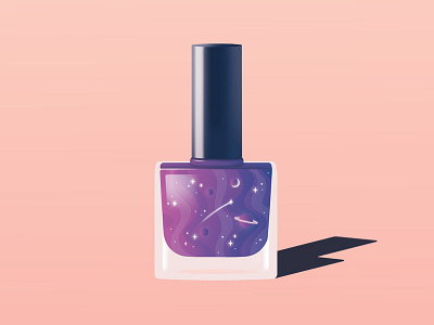 Space Polish 💫 cute design galaxy illustration nail polish pastel photoshop pink pretty purple space vector