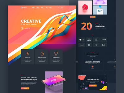 Landing Page Digital Agency abstract branding design illustration site design typography ui ux web