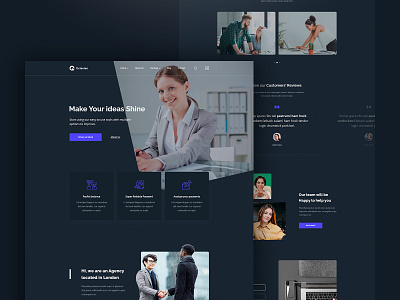 Home Page for Consulting agency business concept consulting dark desig homepage landing page site design web design website