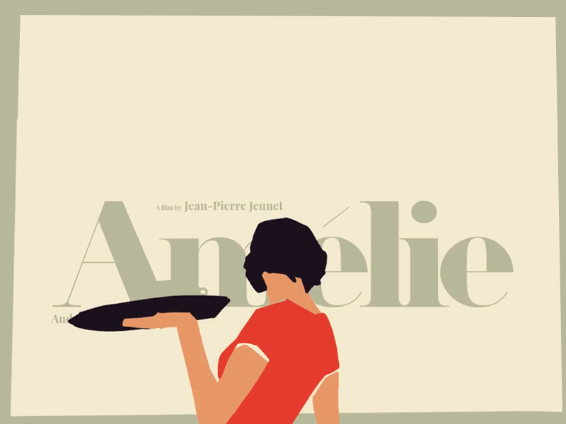 Amélie animated animated gif animation animeatedposter cinema design face film illustration movie poster procreate