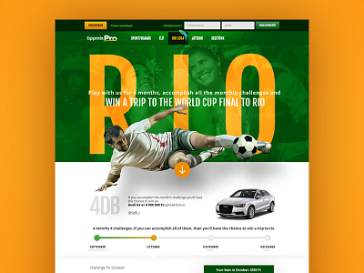 RioSoccer - landing page design design football game landing rio site soccer typo ui ux web winner