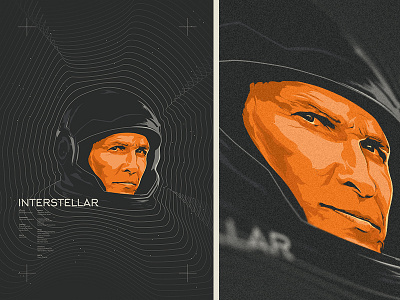 Interstellar ai cinema face film illustration movie print vector
