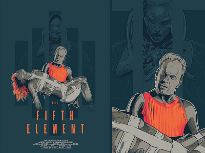 Fifth Element ai alternative cinema design face film glitch illustration movie poster typography vector