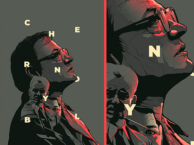 Chernobyl cinema design face film glitch illustration movie poster series