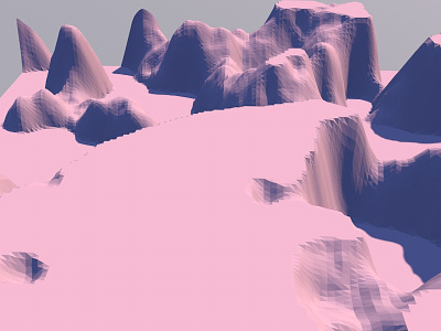 edgeofnowhere.jpg 3d abstract c4d edge landscape pink retro shadows