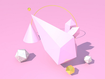 Shapes in Space 2 3d c4d geometry gradient marble pink shapes