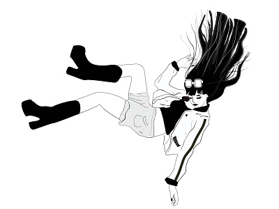 Falling Girl fashion girl gravity illustration sketch vector