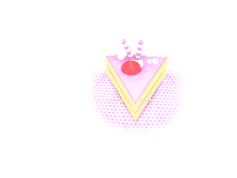 Find the cake 3d 3d model cake design elements gif glitch motion design motion graphics pink