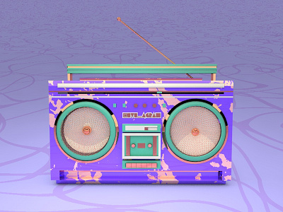 Happy Radio 90s c4d music nostalgia radio render sound