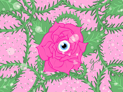 Eyeball Rose eyeball illustration pink plant rose