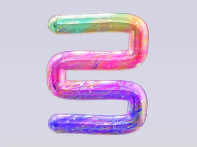 squiggle 3d abstract illustrations paint 3d shapes