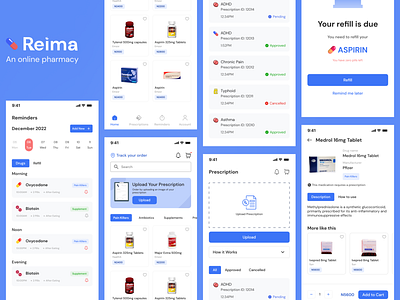 Online Pharmacy App app design healthcare mobile app mobile design mobile ui pharmacy ui ux