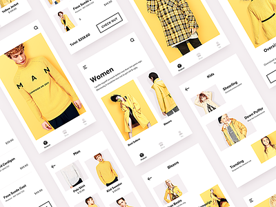 E-Commerce for All campaign categories clothing e-commerce ecommerce man product shop style ui ux yellow