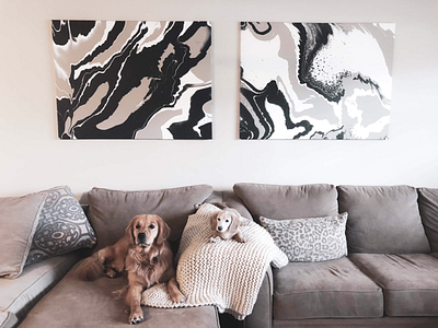 Large Scale Acrylic Painting Set abstract acrylic acrylic painting art color deco dogs fluid art interior design paint painting wall art