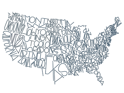 USA Typography-based Map