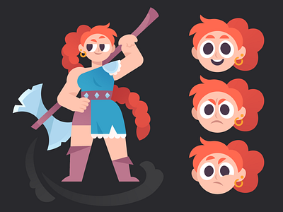 Girl with ax, сharacter design