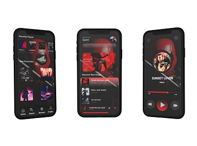 Music Player App 2022 adobe animation app black branding course dark design figma icon learning online popular social media trending ui ux vector xd