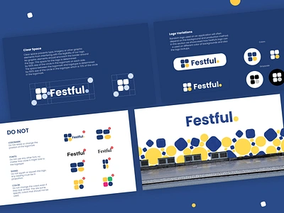 Festful app logo & icon - Do's-Dont's appdesign appicon brandidentity branding clean components designapproach designsystem ehtisham guideline logo minimal patternlibrary pixels systems ui