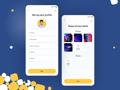 Setting up your profile android app clean design eventsapp freelancers freelancersapp hybrid ios minimal ui