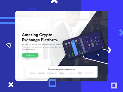 Crypto App Website Landing Page android bitcoin content design crypto crypto trading enterprise ethereum exchange platform free kit free psd interaction design ios marketing minimalist mockup product design wallet website website builder white