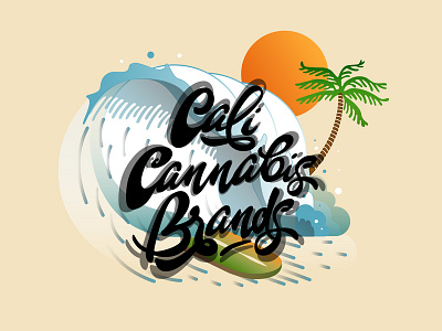 Cali Cannabis Brands - Lettering Logo beach brand california cannabis custom lettering logo summer sun surf vector