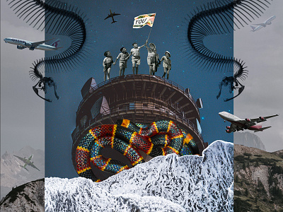 Odyssey book collage cover digital art illustration odyssey photo plane snake story you