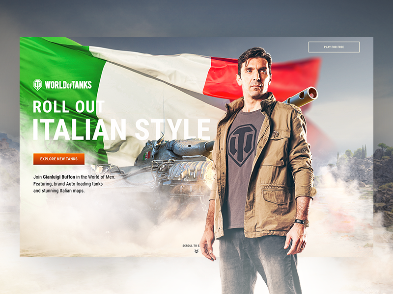 World of Tanks – Roll out Italian style! wargaming wot visual design ux ui campaign webpage web design italy tanks buffon football
