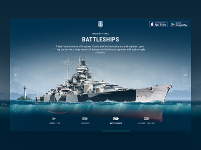 World of Warships Blitz website battleship blitz design promo ships ui ux visual wargaming warships website wows