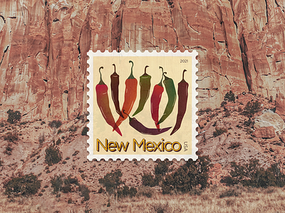 New Mexico Stamp election food graphic design illustration new mexico stamps usa voting