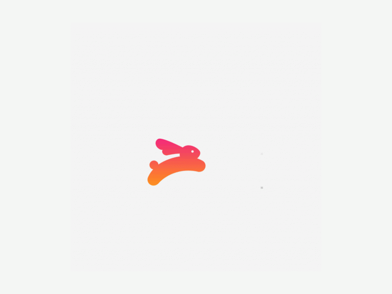 Hop...Hop...Hop.. animation gif gradient hop logo logo animation newbie rabbit run run cycle