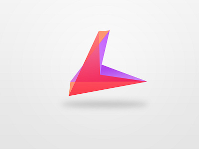 L logo 3d colorful l logo monogram polygon polygonal shadow transparent