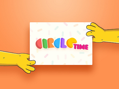 Circle Time colorful kids logo mockup play school