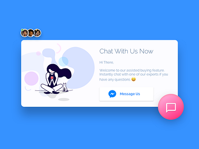 Chat Request Popup blue chat girl illustration shadow