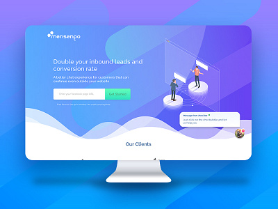 Landing page under construction blue gradient landing page waves